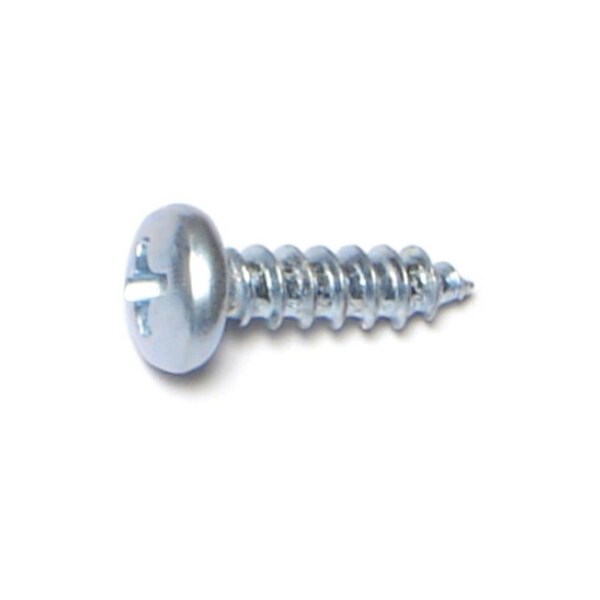 Midwest Fastener Sheet Metal Screw, #6 x 1/2 in, Zinc Plated Steel Pan Head Phillips Drive, 80 PK 62701 - main